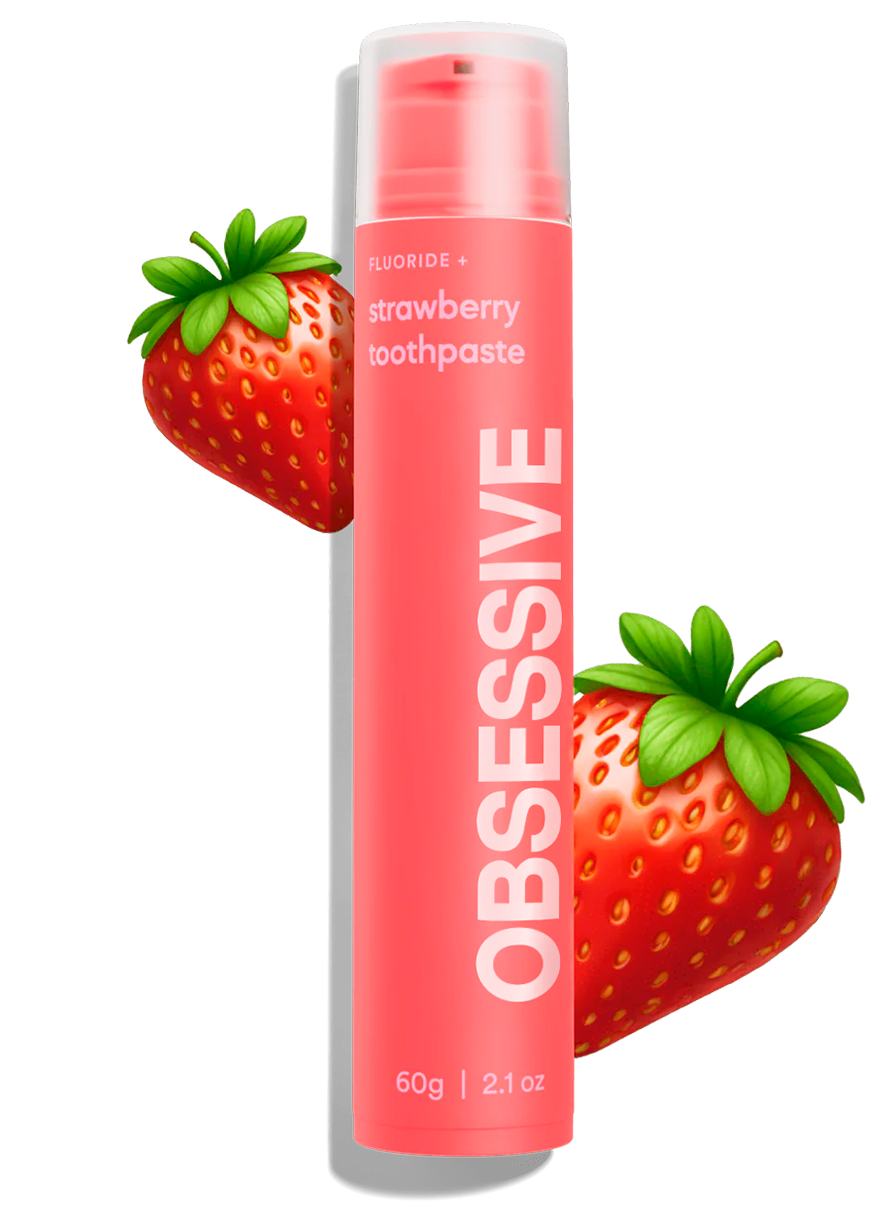 Creme Dental Morango Doce Sabor Fresco Flúor+ Sorriso Radiante Duradouro OBSESSIVE