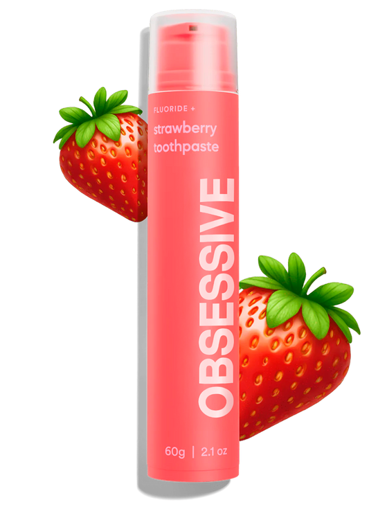 Creme Dental Morango Doce Sabor Fresco Flúor+ Sorriso Radiante Duradouro OBSESSIVE