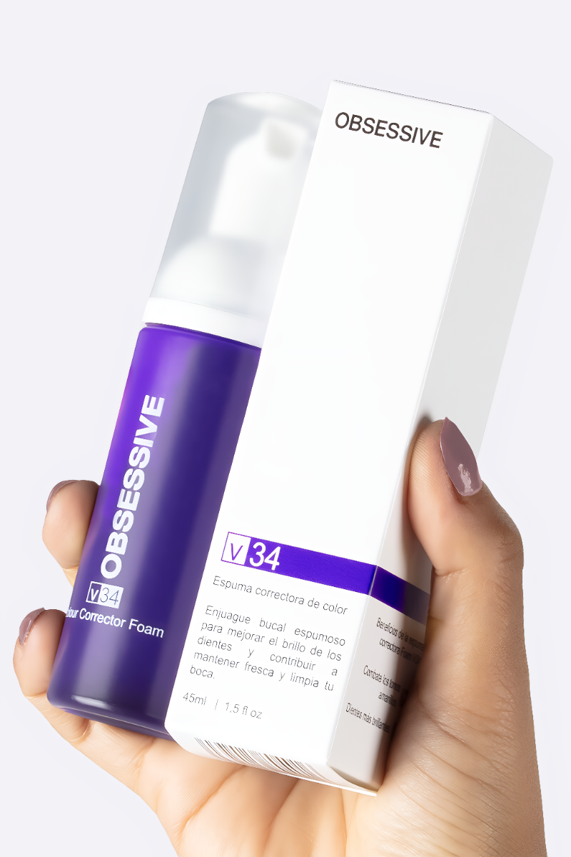 Espuma V34 Clareadora Instantânea: Correção de Cor para Dentes Brancos e Saudáveis